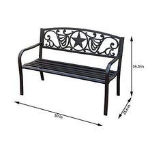 Acciaio Outdoor Ghisa Giardino Panchina 50" X 23.62" X 34.25" (Color : Black)