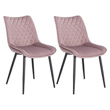 WOLTU BH209rs-2 Sedie da Pranzo Senza Braccioli Sgabello da Cucina Imbottito con Rivestimento in Velluto Rosa 2 Pezzi
