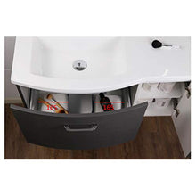 Mobile da bagno sospeso DANA 850 - design leggermente arrotondato - antracite, Piletta Pop-up:Con piletta Pop-up