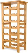 OLDJTK Wine Rack 28 Bottle Wine Rack Holder 7 Livello Vino Bagagli Shelving bambù 47 × 29 × 94 Centimetri