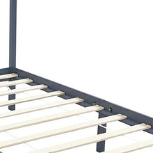 Tidyard Giroletto con Baldacchino 4 Cassetti Grigio in Pino 160x200 cm,Robusto e Durevole