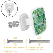 Piastrella verde 4 PCS Pomelli per Porta, Pomolo per Mobile, Pomelli per Mobili con Viti, Maniglia per Armadietto, Pomelli per Porta, Pomelli per Cassetti per Porta, Armadio, Cassetto e Credenza