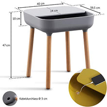 TRAND Lund - Comodino da salotto, colori alla moda, design scandinavo, ripiano e passacavi, in legno/plastica, 40 x 40 cm, colore: Bianco/Bianco