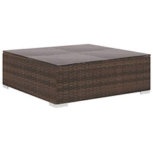 SKM Set Divani da Giardino 4 pz con Cuscini in Polyrattan Marrone (35.9kg)