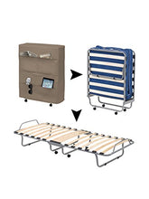 13Casa - Brenda task A2 - Rete pieghevole. Dim: 80x32x95 h cm. Col: Tortora. Mat: Acciaio, finta pelle