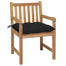 vidaXL Sedie da Giardino 2 pz con Cuscini Neri in Massello di Teak