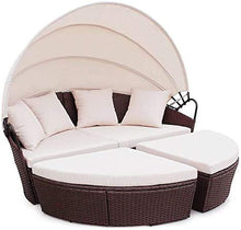 Divano Decorativo Vimini Mobili da giardino, Sedia Lounge Garden Combination Sofà, Mobili da giardino Salotto Sedia da giardino Sofà combinato,Brown