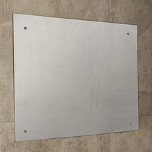 Maison & White Specchio rettangolare senza cornice, 450 mm x 600 mm, specchio da bagno, fissaggio e tappi cromati inclusi, specchio da parete, fori preforati, specchio senza cornice, M&W