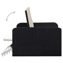 FAMIROSA Set Divani da Giardino 2 pz con Cuscini in Polyrattan Nero-6078