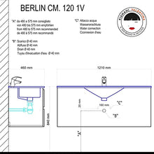 Kiamami Valentina MOBILE BAGNO SOSPESO CON LAVABO INTEGRATO E SPECCHIO 120 CM | BERLIN