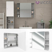 Vicco Armadietto Con Specchio Fynn Specchio per il bagno Cemento Con ripiani