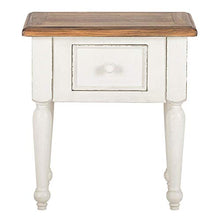 ETNIC ART - Comodino bianco shabby chic-55x60x40-Comodino etnico per camera letto arredamento etnico