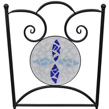 FAMIROSA Set da Bistrot 3 pz in Piastrelle di Ceramica Blu e Bianco