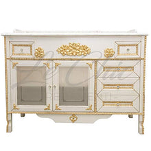 Shop Chic Arredo bagno barocco 120 cm con piano in marmo bianco