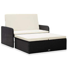 Set di 2 lounge da giardino con cuscini in polyrattan nero - Arredi Casa