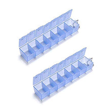 2pcs pillole organizzatore 7 giorni settimanali medicina scomparti stoccaggio vitamina viaggio blu 1pcs