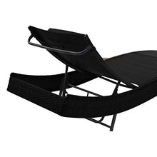 vidaXL Lettino Prendisole Giardino in Polyrattan Nero Sdraio Spiaggia Cislonga