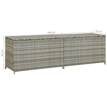 E E-NICES Baule da Giardino in Polyrattan 200x50x60 cm Grigio