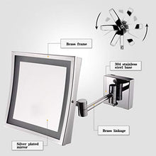 HXYSJ Specchio da Parete for Illuminazione a LED,   3X Specchio cosmetico ，   Specchio cosmetico allungabile su Un Lato, for Il Bagno, Piazza Moda