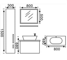 Gstore Mobile Bagno PENSILE Acero da 80 CM Completo [70110B]