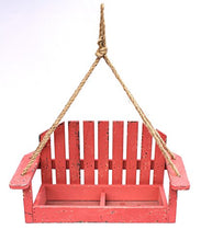 Lampade-Fiori Altalena 14B248-9 Altalena da Giardino 39 cm Mangime per Uccelli o Porta-Piante (Rosso)