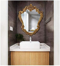 HFFFHA Specchio da toeletta a Forma di Specchio Europeo da Appendere - Specchio da Bagno - Specchio Decorativo - Specchio da Bagno Specchio da Trucco - Cornice in PU