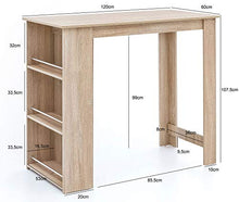 WOHNLING WL5.733 - Tavolo da barba, in truciolato, 120 x 107,5 x 60 cm