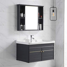 Mobile Lavabo Simple Grey Bathroom Cabinet Combinato Cabinet Bagno Vanity Lavabo a Muro Facile da Pulire (Color : Gray, Size : 48x81x48cm)
