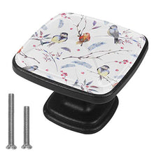 Watercolor pattern with branches leaves spring illustration Pomelli per Porta Set di 4 Pomelli per Mobili Manopole per Cassetti Cucina Armadio Vetro