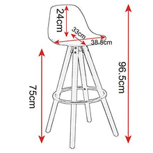 WOLTU BH45ws-2 Sgabelli da Bar Sedia Cucina in Ecopelle Gambe Legno Schienale di Plastica, Bianco 2 Pezzi