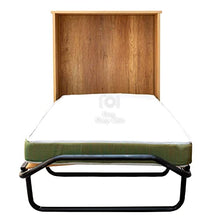Le Chic Arredamenti Mobile Letto Singolo a Scomparsa con Materasso Alta densità e Rete a doghe Struttura Girevole Finitura Rovere Tabacco