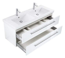 emotion Lavabo con mobiletto, Legno, Bianco Lucido, 130 mm, 2 unità