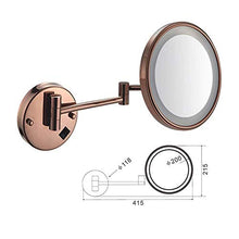 Specchio per il trucco, specchio per il trucco da bagno con montaggio a parete a LED con ingrandimento 3x e braccio pieghevole telescopico allungabile - Specchio di bellezza per il trucco da barba