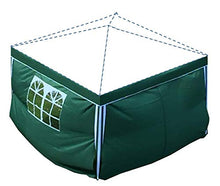 2 pareti Laterali 3x2 m, Verde, 1 con Finestra, 1 con Cerniera, per Pavillon/Gazebo Pieghevole/Gazebo da Giardino
