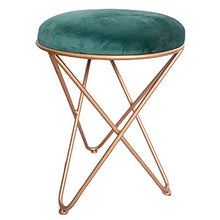 yunyu Sedia da Ufficio,Sgabello Rotondo Creativo con Cuscino in Velluto e Gambe in Metallo, Sedia Antiscivolo Facile da installare, Verde, 35 cm * 45 cm