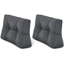 Beautissu Set da 2 Cuscini per spalliera di divanetti con Pallet o bancali Eco Style - 60x40x10/20cm cad. - Grigio