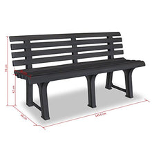 Tidyard- Panchina da Giardino in Plastica, Giardino Sedia 145,5x49x74 cm Antracite