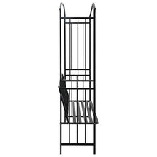 E E-NICES Arco da Giardino con Panca Nero 114x45x205 cm in Ferro