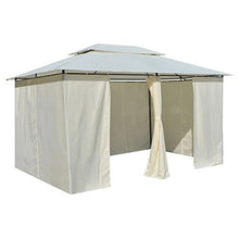Tidyard Gazebo da Giardino con Tetto Areato, Gazebo da Esterno 4x3 m Bianco
