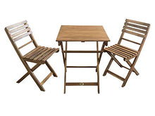 REDI GROUP Set da Giardino Bistrot 3 Pezzi (2 Sedie + Tavolo) in Legno di Acacia, Pieghevole - Giardino, Balcone, Terrazza, Bar, Ristorante