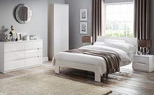 Julian Bowen Manhattan, lucido, comodino con cassetti, legno, bianco