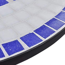 FAMIROSA Tavolo da Bistrot Blu e Bianco 60 cm a Mosaico