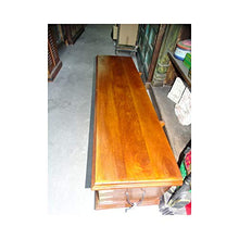 int. d'ailleurs - Cassapanca Lunga Dipinta con Coperchio in Legno di Mango Decorato con Ottone 146 cm - PAL-1020