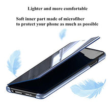 CrazyLemon custodia per Samsung Galaxy S7 Edge, custodia protettiva sottile e leggera con specchio visibile in pelle PU + custodia ibrida antiurto per PC in microfibra - Argento