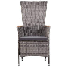 vidaXL Set Divani da Giardino 3 pz con Cuscini in Polyrattan Grigio