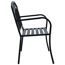 Oushome Panchina da Giardino 125 cm Nera in Acciaio