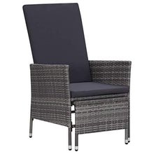 SKM Set Divani da Giardino 2 pz con Cuscini in Polyrattan Grigio (17.6kg)