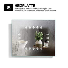 EMKE Specchio bagno LED 50 x 70 cm con illuminazione specchio a luce bianca fredda con interruttore touch + anti-appannamento