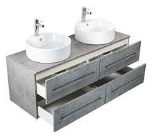 Mobile bagno Novum XL grigio cemento con doppio lavabo