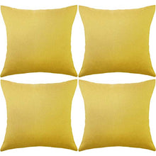 Set di 4 federe decorative per cuscino da giardino, per patio, balcone, impermeabile, con rivestimento in PU, per divano, patio, divano, tenda e balcone, 40 x 40 cm (giallo oro)